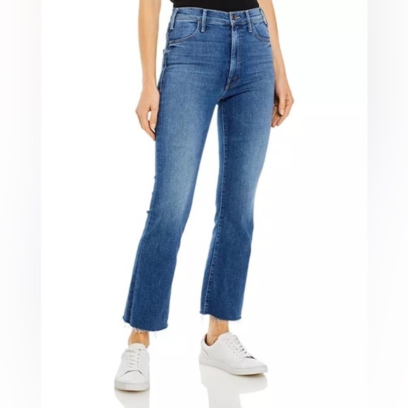 Mother The Hustler Ankle Fray Stretch High Rise Satisfaction, Guaranteed Jeans - Picture 1 of 9